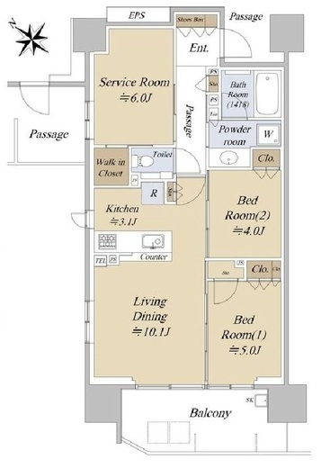 シティハウス巣鴨 12階 間取り図