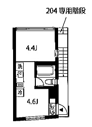 カトレ・コート 204 間取り図