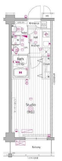 ガーラ・ヒルズ新宿 2階 間取り図