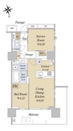 アクシルコート早稲田 4階 間取り図