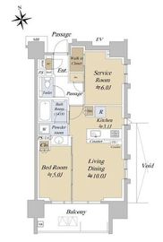 アクシルコート早稲田 5階 間取り図