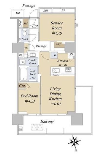アクシルコート早稲田 10階 間取り図