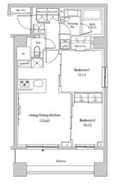 ザ・パークハビオ目黒プレイス 408 間取り図