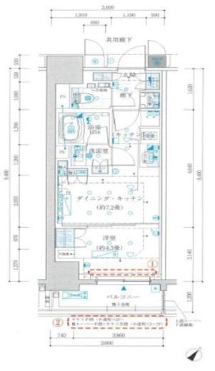 ザ・パークワンズ日本橋人形町 6階 間取り図