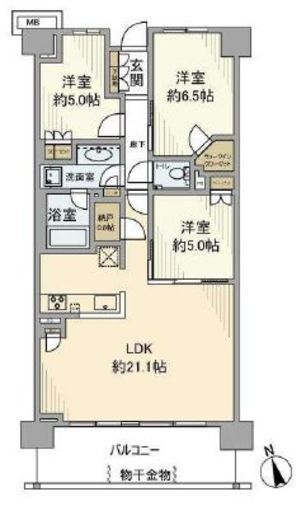 ブリリアシティ三鷹 8階 間取り図