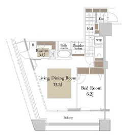 コンシェリア西新宿タワーズウエスト 13階 間取り図