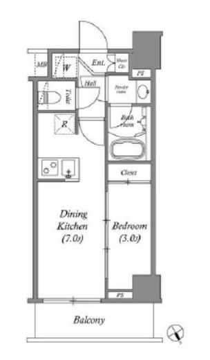 ARKMARK水天宮前Ⅱ (アークマーク水天宮前2) 302 間取り図