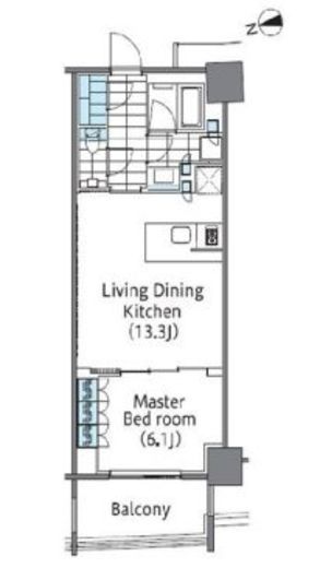 コンフォリア新宿イーストサイドタワー 1506 間取り図