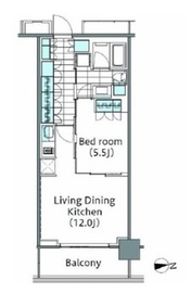 コンフォリア新宿イーストサイドタワー 2215 間取り図