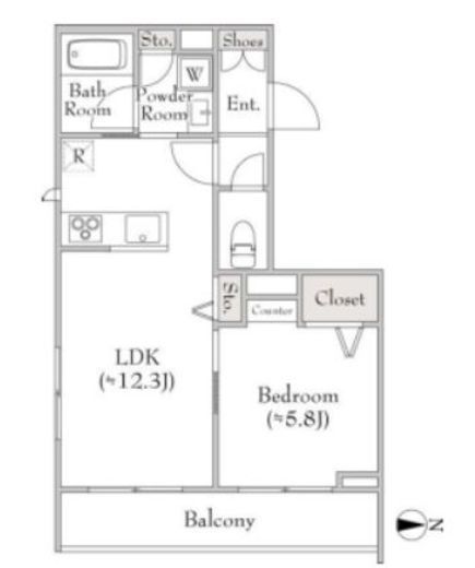 ベレオ三軒茶屋 101 間取り図
