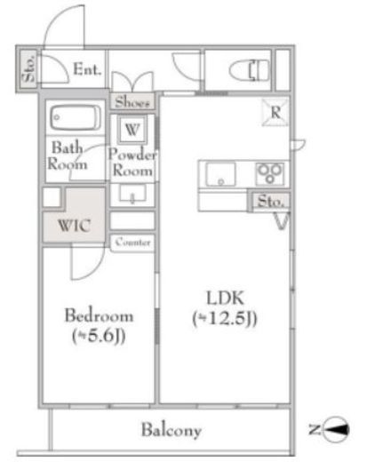 ベレオ三軒茶屋 202 間取り図