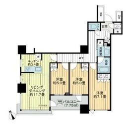 ザ・スカイクルーズタワー 9階 間取り図