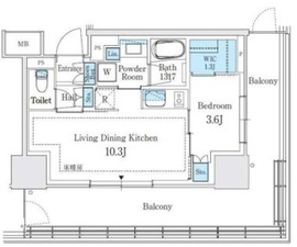 パークタワー向ヶ丘遊園 2211 間取り図