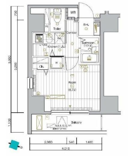 シーネクス本駒込 12階 間取り図