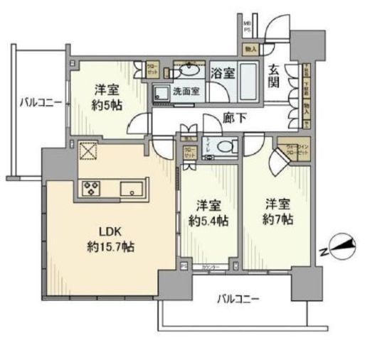 プラウドタワー小岩ファースト 22階 間取り図
