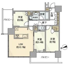 プラウドタワー小岩ファースト 22階 間取り図