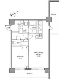 レジディア赤坂 207 間取り図
