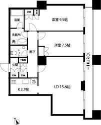 グランパークハイツ 2302 間取り図