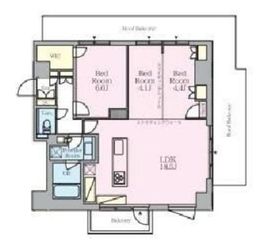 クレストコート旗の台 502 間取り図