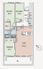 HARUMI FLAG PARK VILLAGE (晴海フラッグ パークヴィレッジ) 4階 間取り図