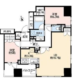 ザ・パークハウス築地入船 8階 間取り図