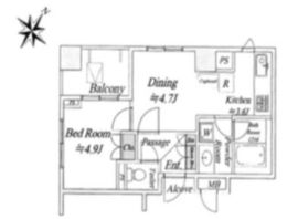 サンヴェール人形町グランデ 4階 間取り図