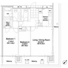 松竹スクエアレジデンス 2101 間取り図