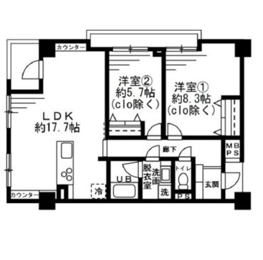 レジディア六本木檜町公園 401 間取り図