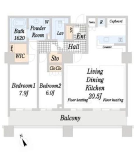 パークコート麻布十番ザタワー 30階 間取り図