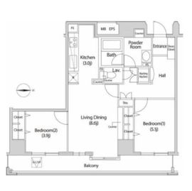 グレイスコート木場パークサイド 9階 間取り図