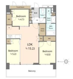 プラウドタワー亀戸クロス 21階 間取り図
