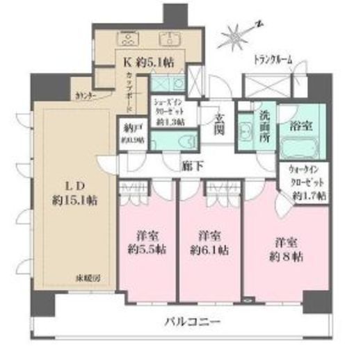 渋谷アインス 6階 間取り図