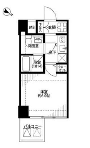 プレール・ドゥーク渋谷幡ヶ谷 5階 間取り図