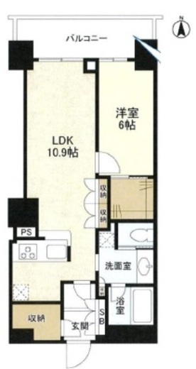 ベイクレストタワー 6階 間取り図