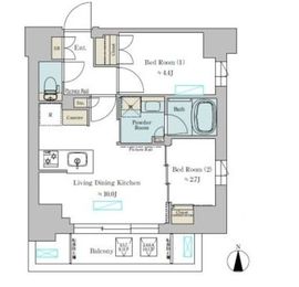 ブリリアイスト武蔵小杉 803 間取り図