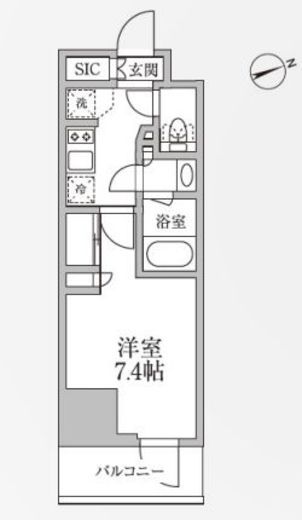 レジディア新御徒町2 505 間取り図