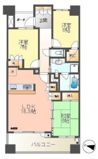ブランズシティ港南台うぐいすの杜 10階 間取り図
