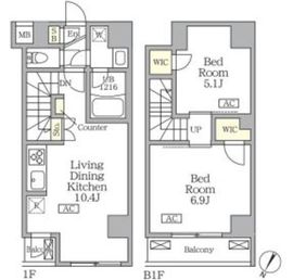 アジールコート三宿テラス 102 間取り図