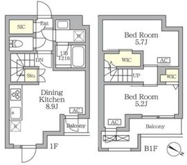 アジールコート三宿テラス 108 間取り図