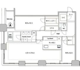 青山パークタワー 17階 間取り図