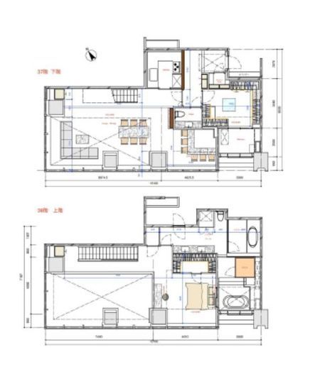 シティタワー麻布十番 37階 間取り図
