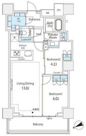 ザ・パークハウス三田ガーデン レジデンス&タワー 8階 間取り図