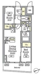 テラス北千住 802 間取り図