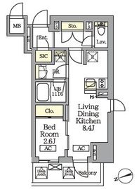 テラス北千住 305 間取り図