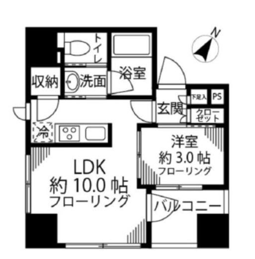 パークリュクス銀座8丁目mono 9階 間取り図