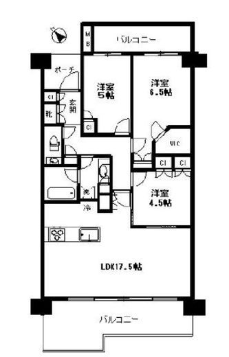 桜上水ガーデンズ 12階 間取り図