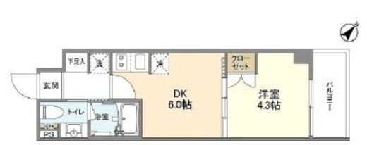 YSレジデンス代田橋 102 間取り図