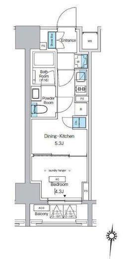 プレディアコート錦糸町スカイビュー 1302 間取り図