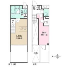 La Perla JiyugaokaⅡ (ラペルラ自由が丘Ⅱ) 106 間取り図