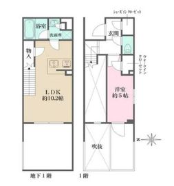 La Perla JiyugaokaⅡ (ラペルラ自由が丘Ⅱ) 105 間取り図